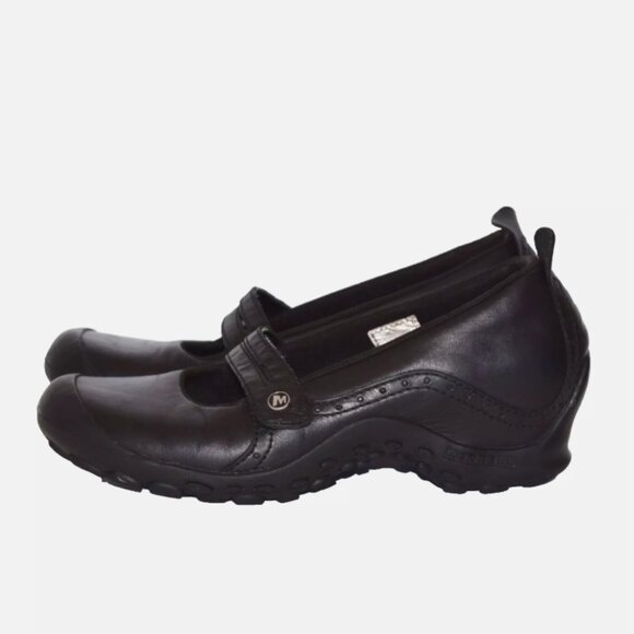 Merrell Black Comfort Flats with Strap - Picture 1 of 9